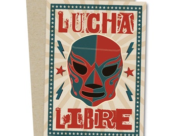 Lucha Libre Mexican Wrestler Greetings Card