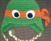 ear with turtle flaps hat ninja pattern crochet Etsy hat for on ninja Popular turtles items