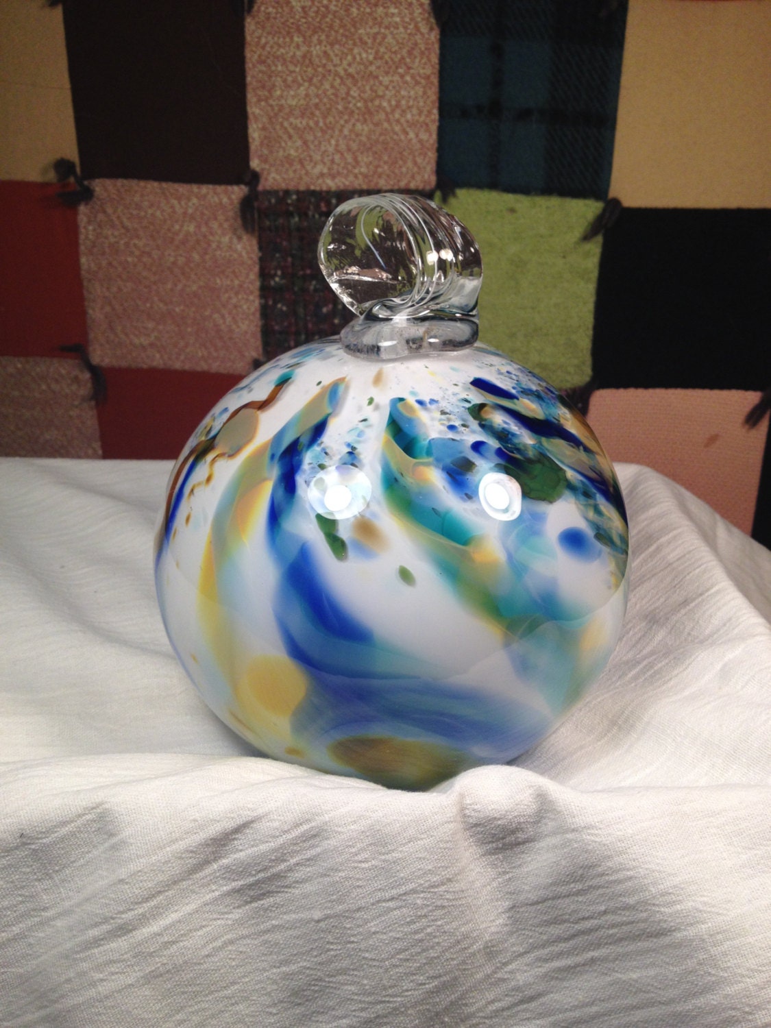 300136 Large Hand Blown Hanging Art Glass Ball Decorative