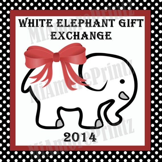 Items similar to White Elephant Gift Exchange on Etsy