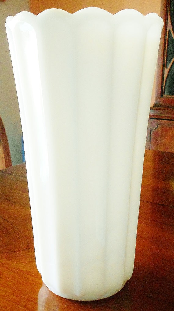 Vintage White Milk Glass Vase