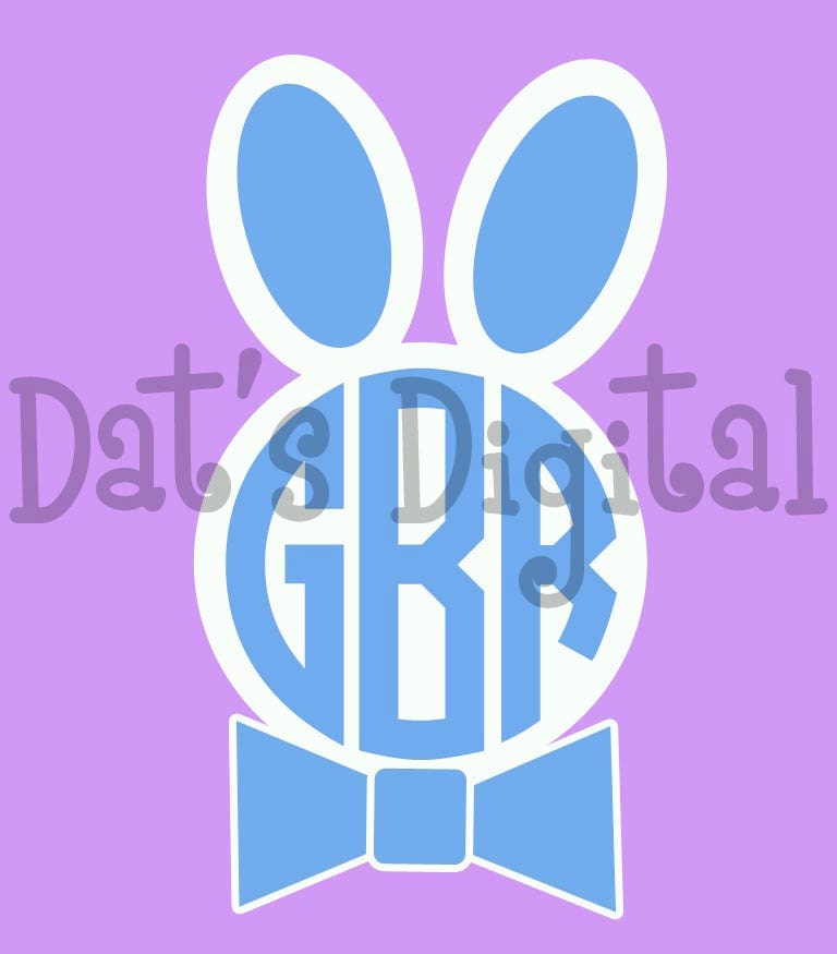 Download Boy Bunny Monogram Cutting or Printing Digital File SVG