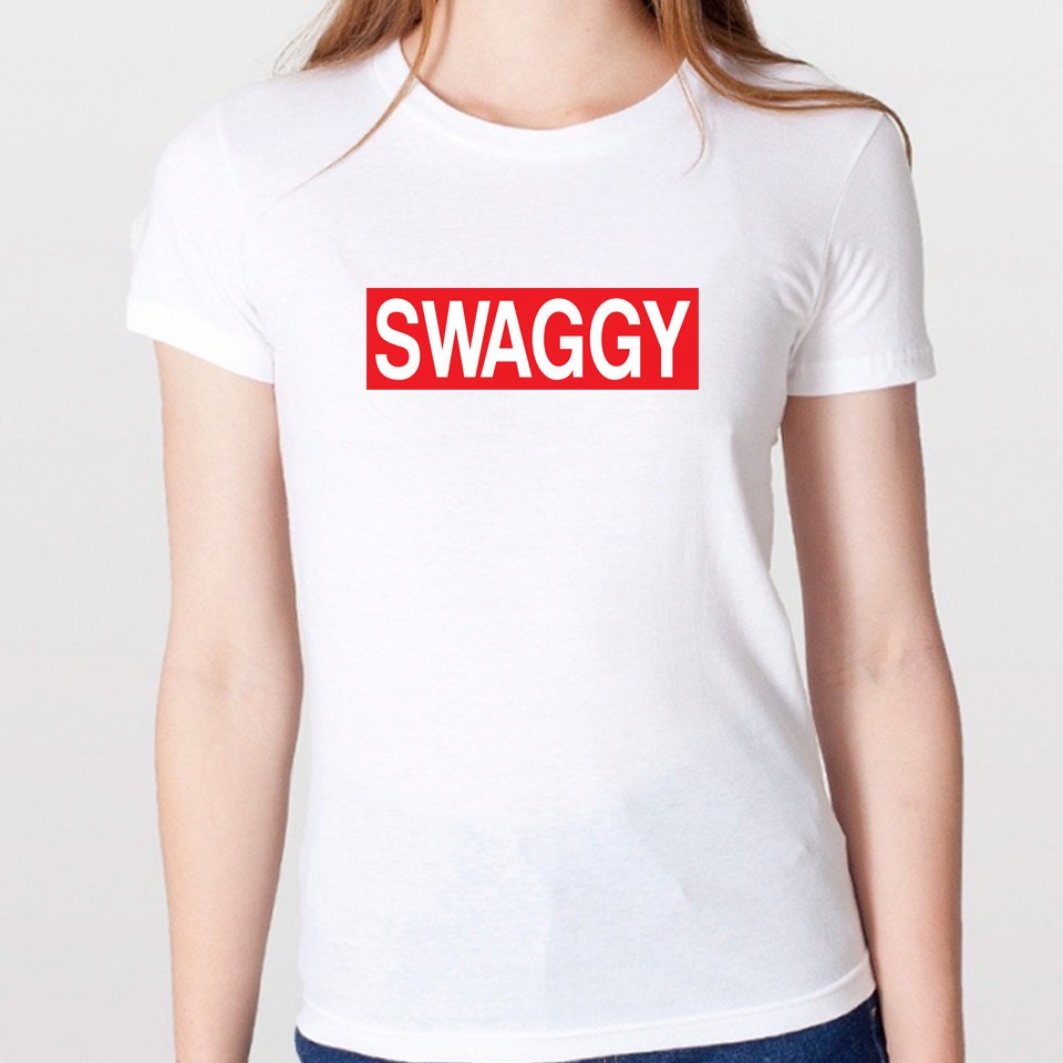 Swaggy T-Shirt Crop Tee Tumblr T-Shirt Typography Tee S by Clotee