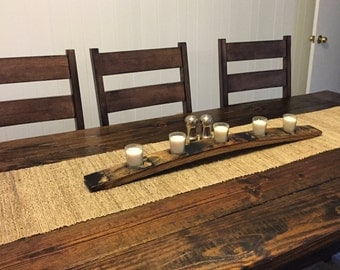 Whiskey Barrel Stave Candle Holder