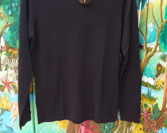 Vintage Valerie Stevens Classic Black Sweater Petite Medium Pure Silk