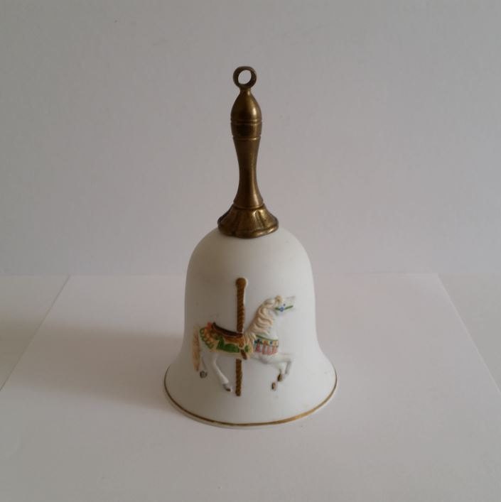 Vintage Porcelain Bell with Brass Handle by RelsFindsNapaValley