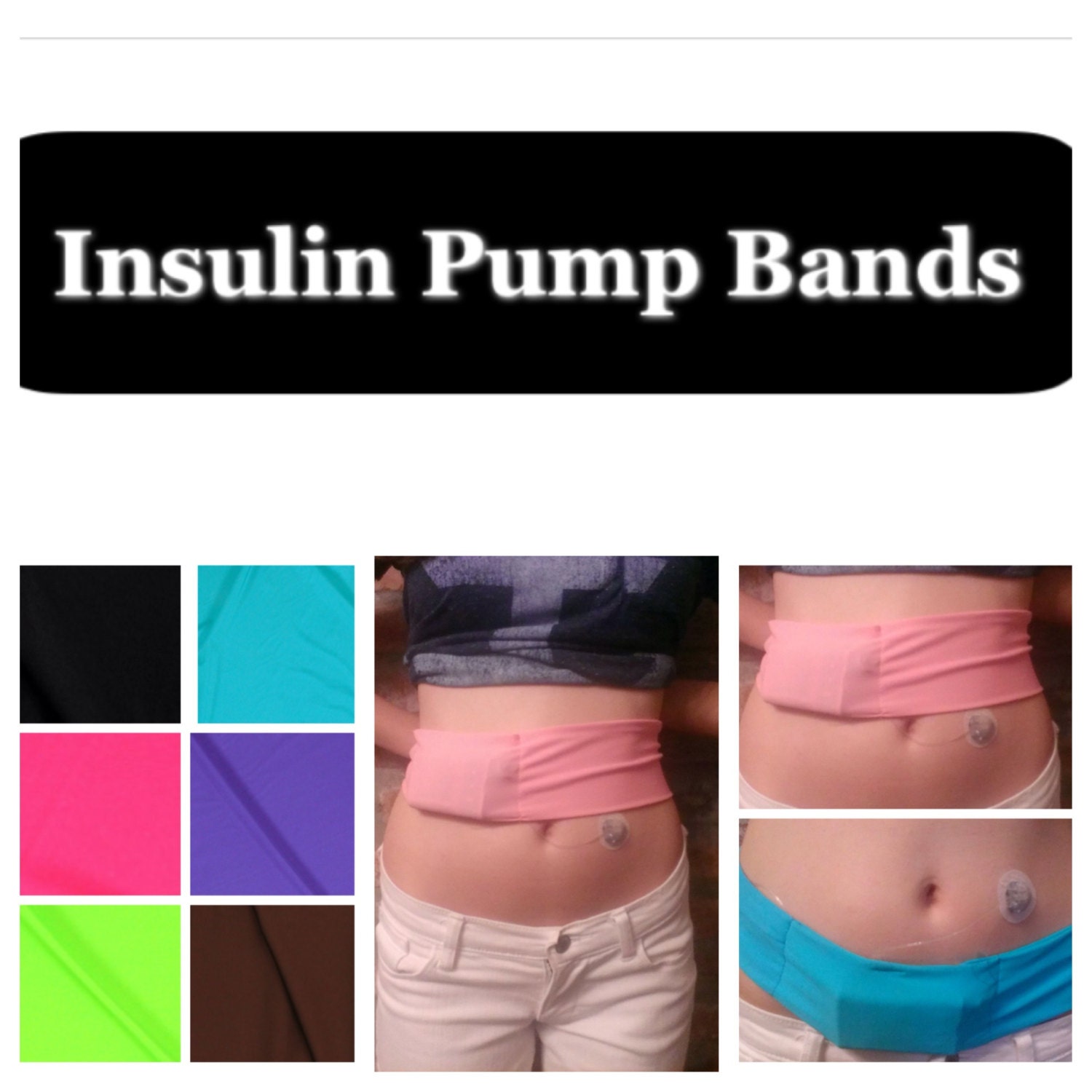 Insulin Pump Bands with a Velcro closure in by InsulinPumpBands