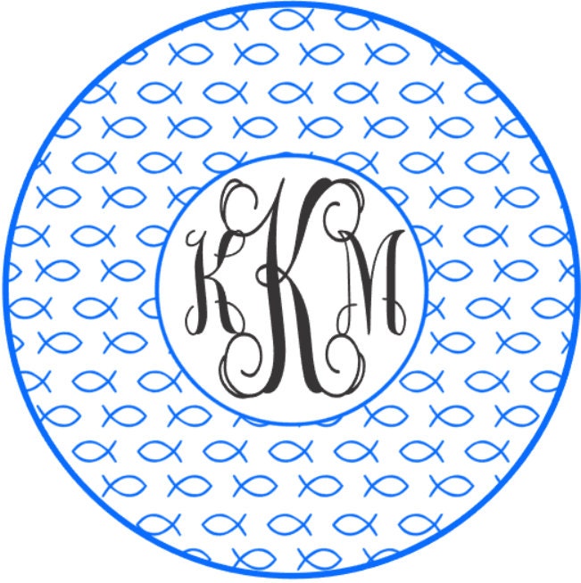Download Christian Fish Circle Monogram Frame SVG and DXF by ...