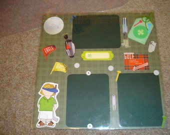 Premade 12x12 Scrapbook Page - SPORTS / GOLF / WOMAN
