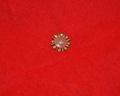 Small SUNBURST Pin Surrounded by Rhinestones and GOLD-toned Rays