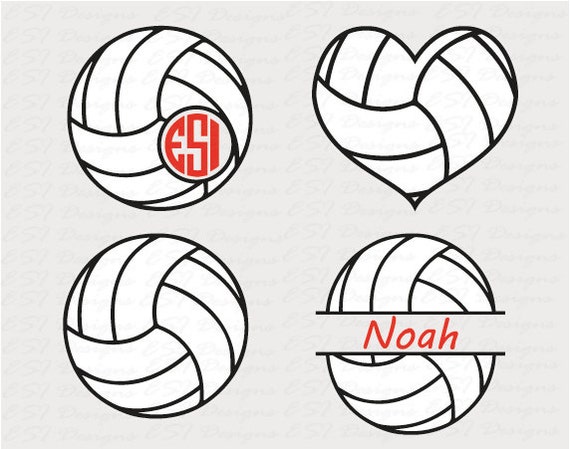 Download Volleyball monogram designs SVG DXF EPS for by ESIdesignsdigital