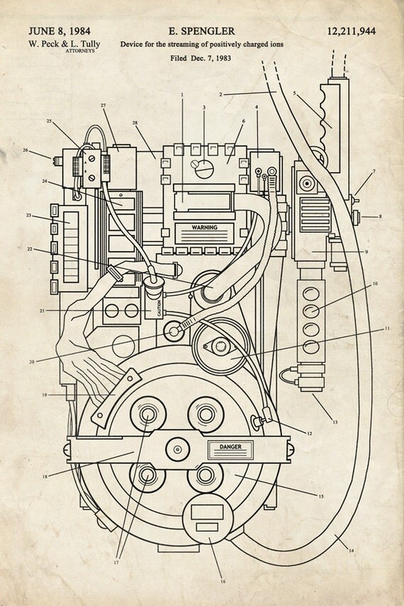 GHOSTBUSTERS Proton Pack Fantasy Art Patent by thepatentoffice