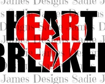 Valentine's Heart Breaker knockout SVG and Silhouette Studio cutting file, Instant Download