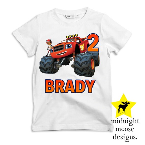 blaze monster machine birthday shirt