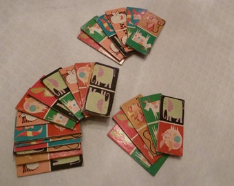 Items similar to vintage game cards - graphic cardboard squares on Etsy