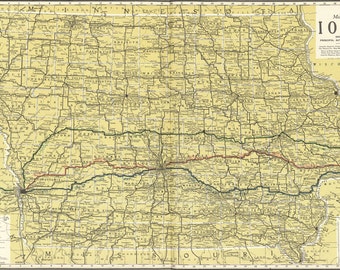 Items similar to 1845 Map of Iowa, Historic Print, America History ...