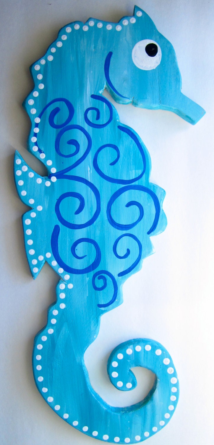Seahorse Wall Decor/Wooden Seahorse/Seahorse Wall