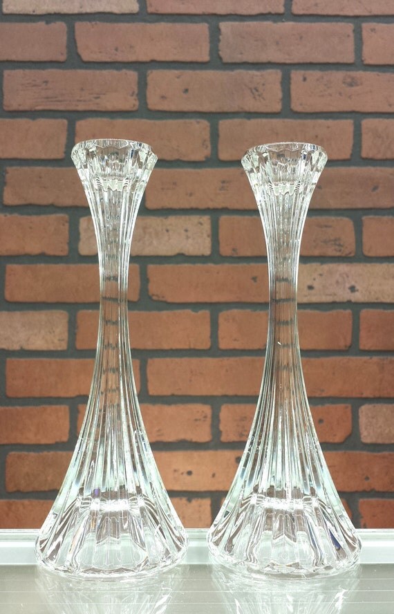 Mikasa Park Lane Crystal Candle Holder Set by ArtMaxAntiques