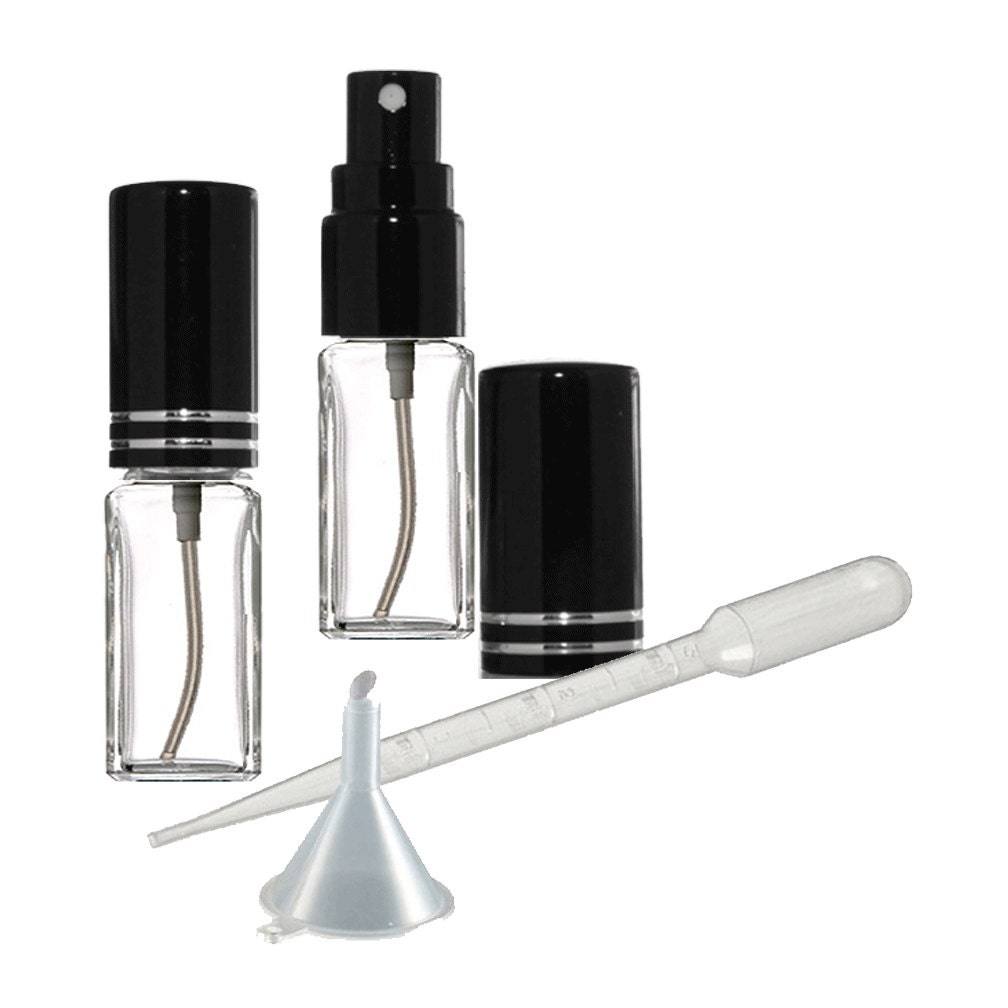 5ml Glass Fine Mist Atomizer Spray Bottles with Black Spray