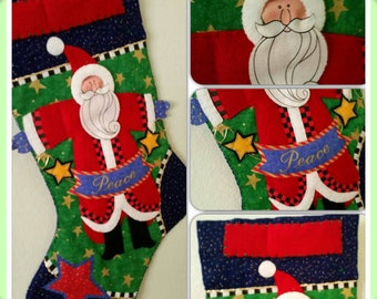 15" Starring Santa Christmas Stocking