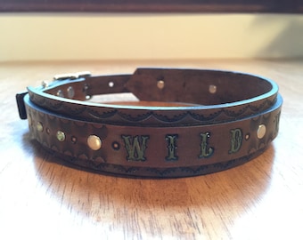 WILD N FREE Double layer leather dog collar
