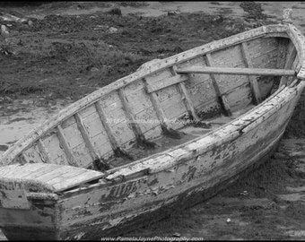 The Wooden Boat - Black and White version of an old fishing boat
