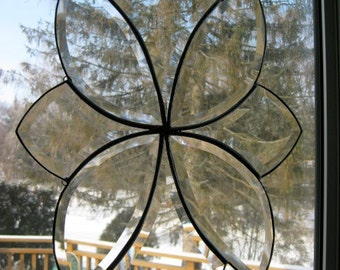 Hand made art clear beveled stained glass