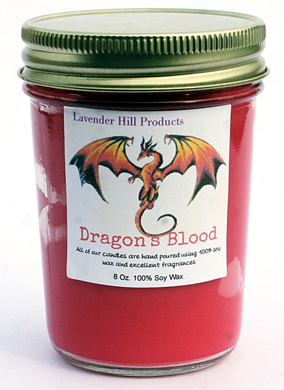 Dragon's Blood Scented Candle by LavenderHillProducts on Etsy