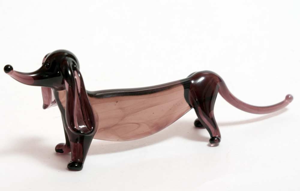 blown glass dachshund