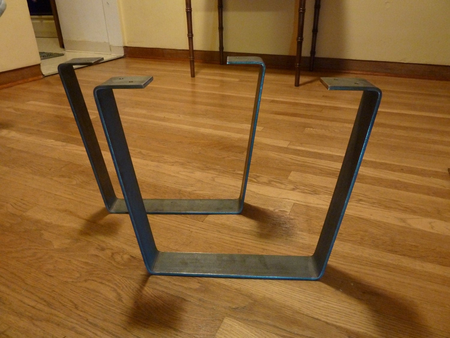 Metal Coffee Table Legs 2.5 in. Steel Flat Bar Trapezoid