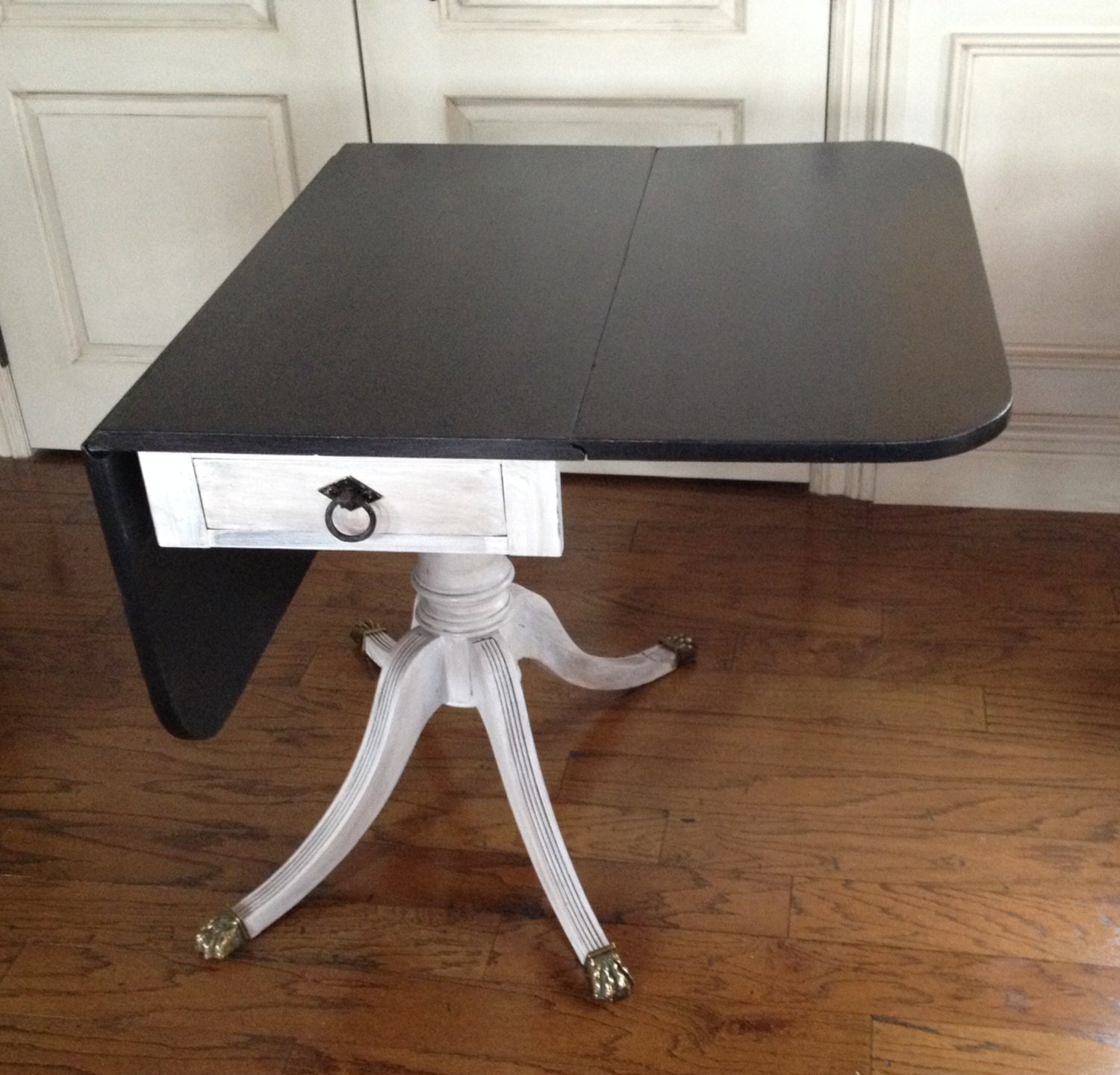 Vintage Hand Painted Drop Leaf Table With Brass Claw Feet Haute Juice   Il Fullxfull.738813216 29fq 