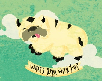 Original 'What's Appa With You?' Avatar The Last Airbender Print Postcard