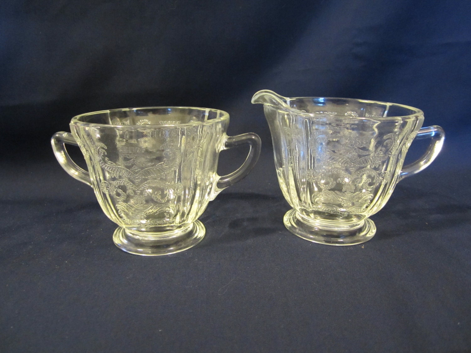 Vintage 1982 Indiana Glass Recollection 2 piece Cream & Sugar Set, With ...