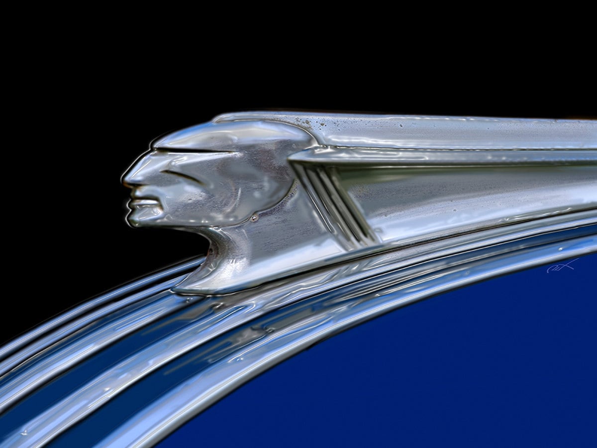 1947 Pontiac Hood Ornament...gallery wrapped stretched canvas