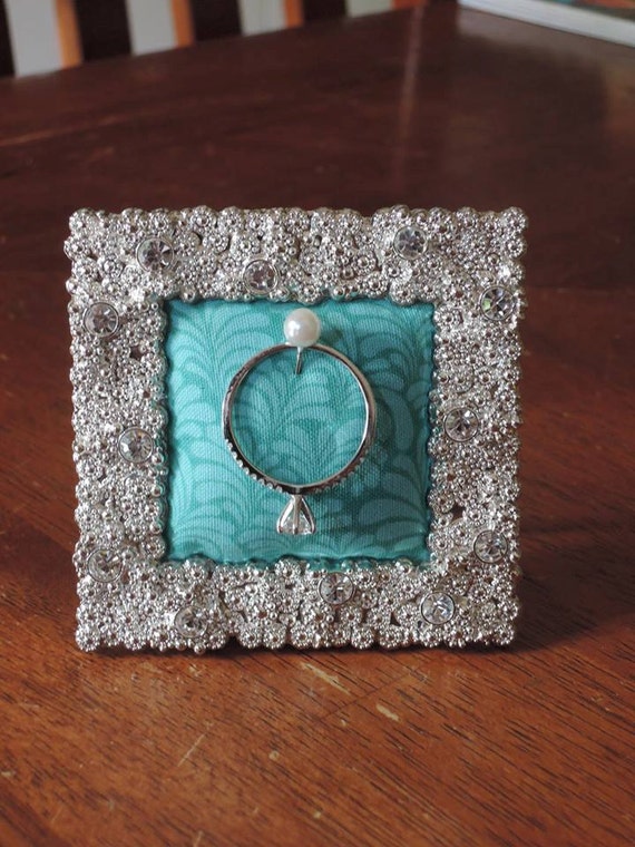 Square Bling Engagement & Wedding Ring Frame Holder