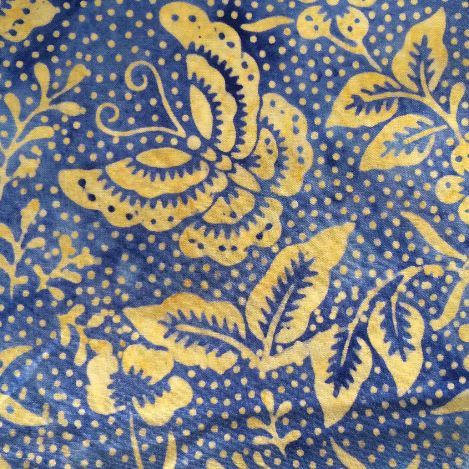 Butterfly batik white blue quilting fabric by WoodlawnDesigns