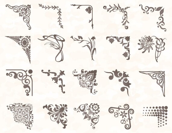 Instant Download Digital Grey Frame Corner Ornate Flourish Swirl Border Clip Art Wedding Invitation Scrapbook 0022 Instant Download Digital Grey Frame Corner Ornate Flourish Swirl Border Clip Art Wedding Invitation Scrapbook 0022