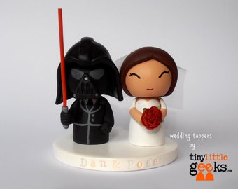 Wedding Cake Topper - Star Wars Cake Topper - Darth Vader inspired Wedding Cake Topper