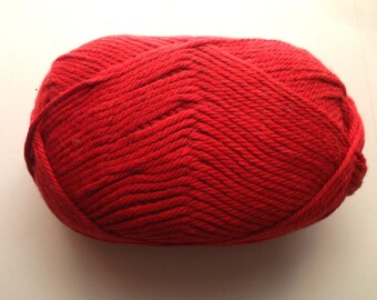 SALE Red Organic Cotton Yarn- Worsted Weight - Eco Cotton Yarn - Red Cotton Yarn - Vegan Cruelty Free Yarn - Earth Friendly Yarn - Eco Yarn