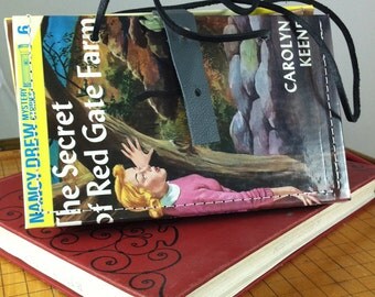 Vintage Nancy Drew, The Secret of Red Gate Farm Handbag, repurposed