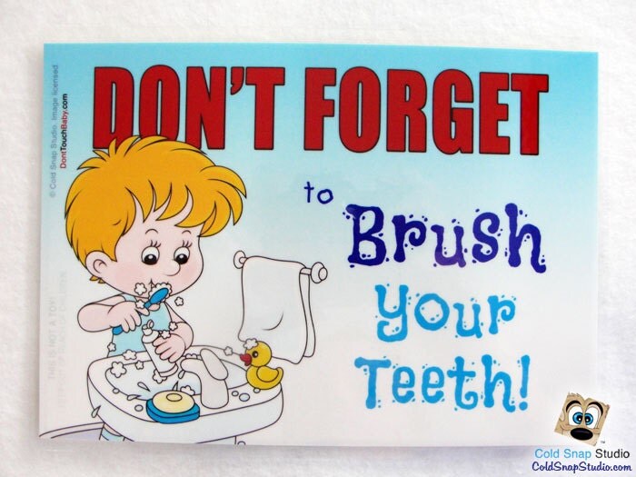 Brush Your Teeth Don't Bathroom Sign for Kids