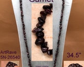 Handmade in USA Natural GARNET Gemstone 34.5 inch Necklace ArtRave item 5N-26540