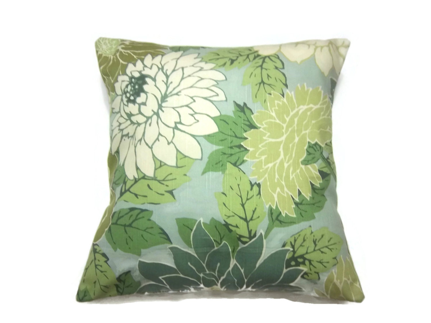 Decorative Pillow Cover Mint Green Off White Olive Green