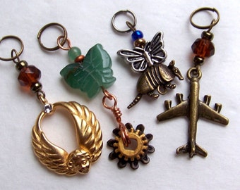 Steampunk Style Stitch Markers -- Things With Wings