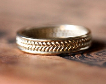 mens wedding ring wheat