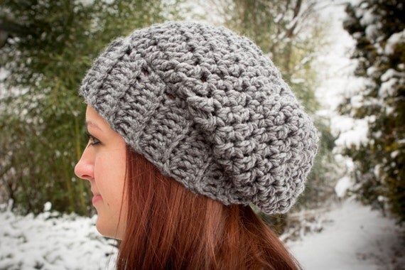 Download Crochet Pattern for a Chunky Slouch Hat Beanie Women Men