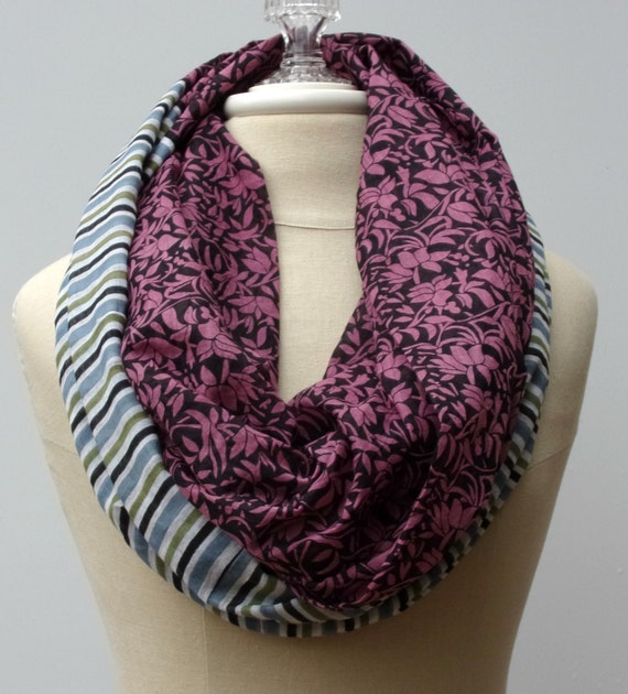 Cotton Infinity Loop ethnic print scarf circle handmade from