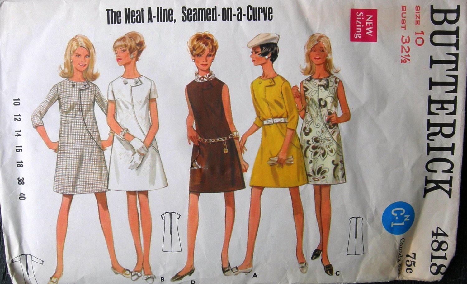 Vintage Butterick Dress Pattern 4818 Woman Dress by SewUpscale
