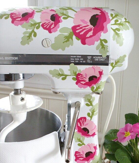 Pink Poppies Kitchenaid Decals by HensinDaisies on Etsy