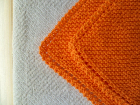 Bright Orange Cotton Dishcloth